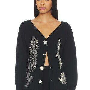PH5 Black V-Neck Cardigan with Silver Embellishments